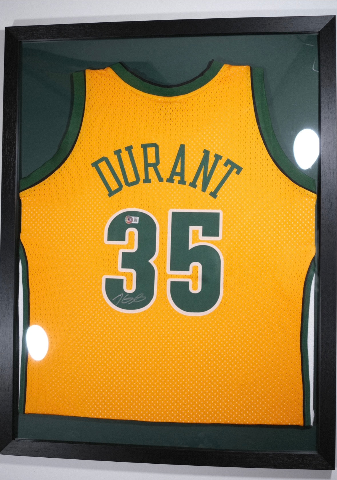 Kevin Durant Autographed Seattle SuperSonics #35 Framed (Beckett)
